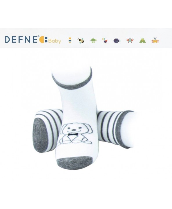 Defne бебешки чорапи 2 чифта 0-6 месеца с куче и на райе